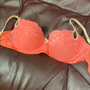 Salmon color bra with lace